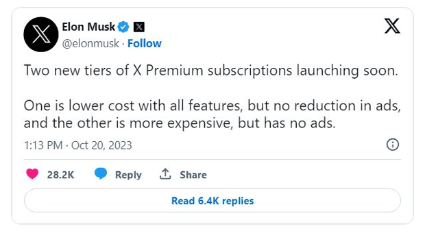 Elon Musk lại vừa nghĩ ra cách mới để thu tiền người dùng - Ảnh 1.