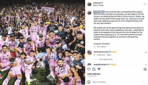 Messi rực sáng tại mùa giải đỉnh cao cùng Inter Miami