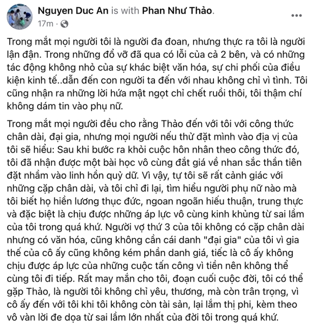 Chồng Phan Như Thảo khẳng định vợ khác hoàn toàn với những phụ nữ chỉ sống vì tiền - Ảnh 2.