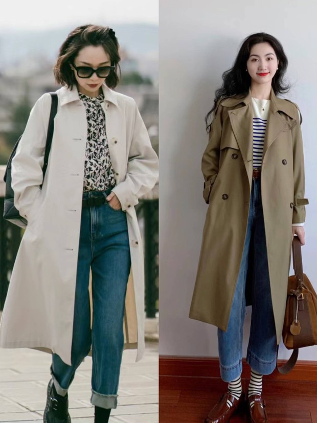 Trench coat và quần jeans: Cặp đôi thanh lịch, hack chiều cao, giấu mọi nhược điểm vóc dáng