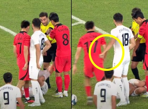 ASIAD 19: Tiền đạo Hàn Quốc bị đánh nguội trên sân, nhưng phản ứng của anh chàng này sau đó còn hài hước hơn nữa!