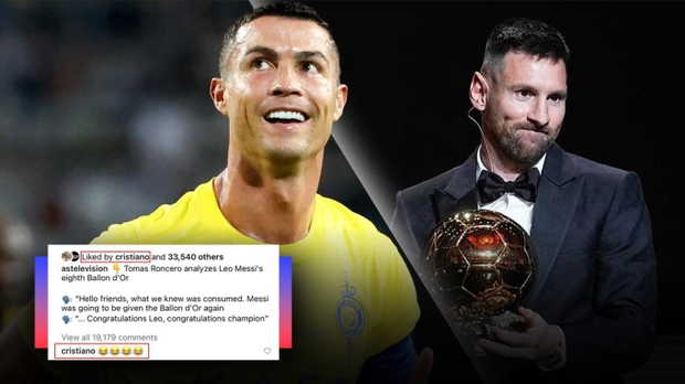 Despite Ronaldo's provocative actions, Messi still spoke respectfully about his opponent after winning the Golden Ball - Photo 1.