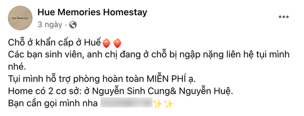 Điều tử tế giữa mùa lũ ở Huế: Homestay hỗ trợ chỗ ở miễn phí cho mọi người, biến khó khăn trở thành kỷ niệm đáng nhớ - Ảnh 1.