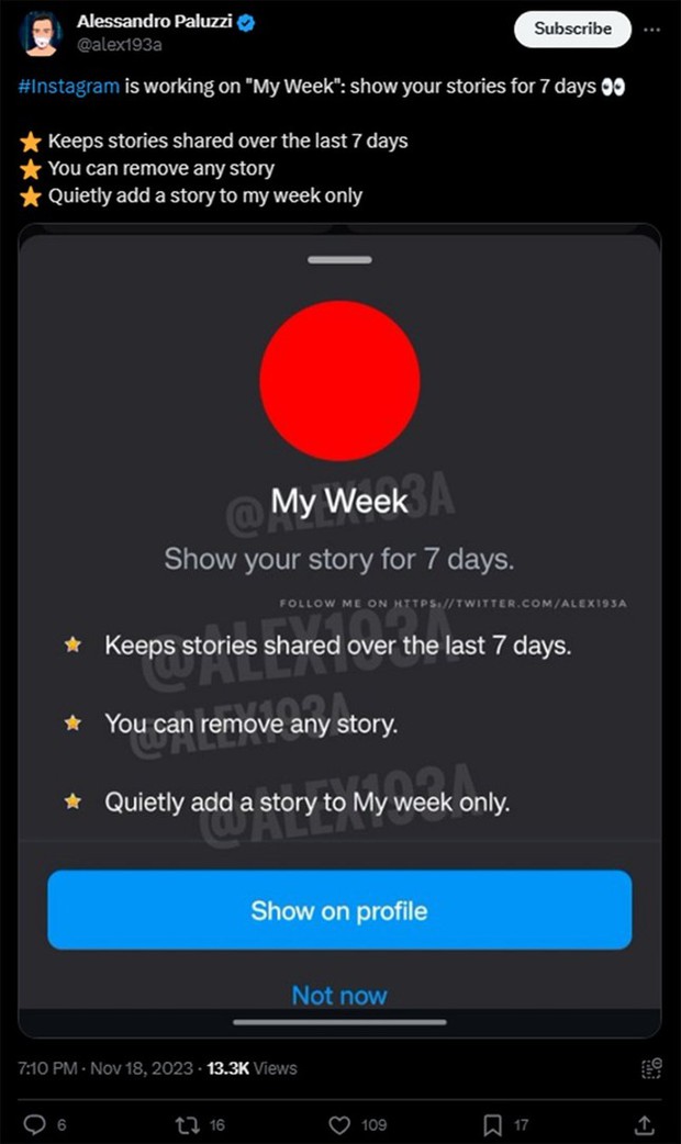 Instagram sắp tới sẽ cho phép người dùng giữ Story liên tục lên đến 7 ngày? - Ảnh 2.