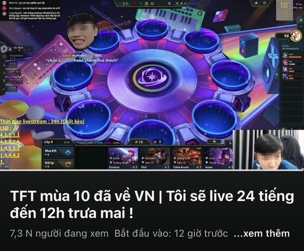 Streamer nổi tiếng ĐTCL gây xôn xao với buổi livestream liên tục 24 giờ