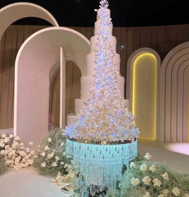 Đám cưới xa hoa của tỷ phú công nghệ và Công chúa Dubai: Váy đính kim cương, bánh cưới 7 tầng! - Ảnh 4.