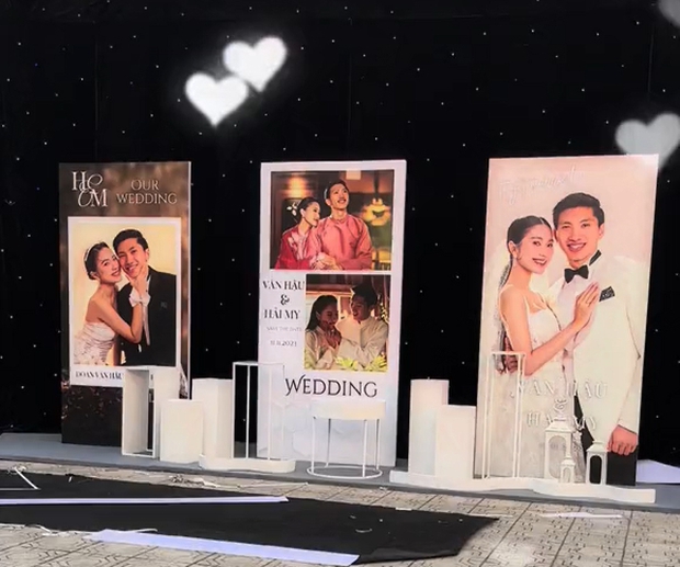 Ảnh cưới tuyệt đẹp của Đoàn Văn Hậu và Doãn Hải My được chụp tại rạp cưới ở Thái Bình