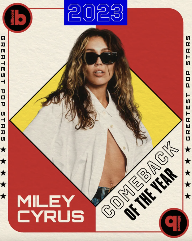 Miley Cyrus - Nghệ sĩ trở lại nổi bật nhất năm 2023