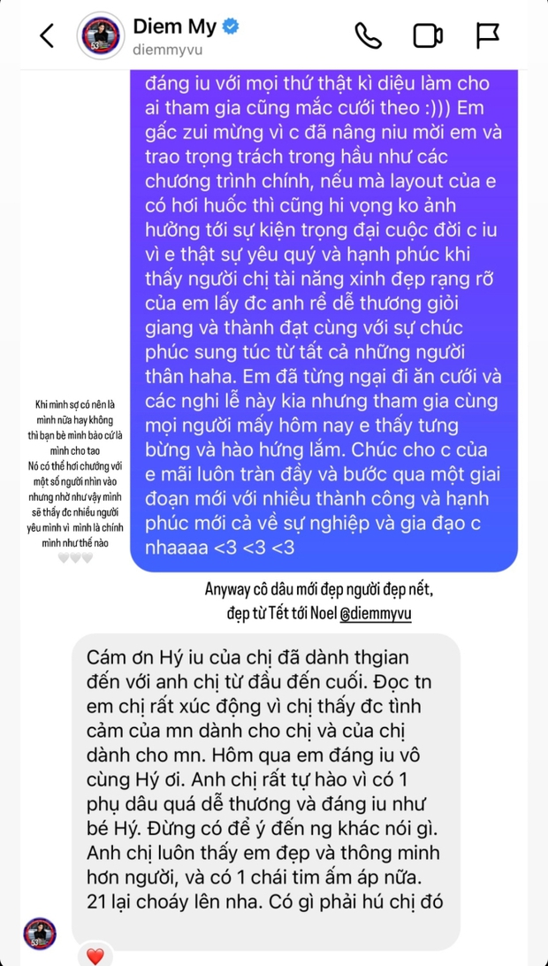 Trang Hý lên tiếng khi làm phù dâu nhưng layout lạc quẻ như phá đội hình cưới, hé lộ luôn phản ứng Diễm My 9x - Ảnh 2.