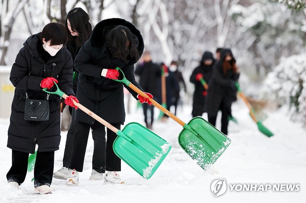 Chùm ảnh: Hàn Quốc đóng băng trong sóng lạnh Bắc Cực, băng tuyết trắng xóa bao phủ nhiều thành phố - Ảnh 11.