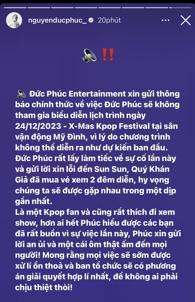Sao Việt từ bỏ concert Kpop Giáng sinh tại Hà Nội: Chi Pu và Đức Phúc hủy show
