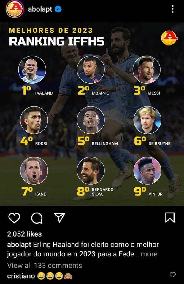 Ronaldo phản ứng cực gắt sau khi Messi lụt thả tim, thu hút 150 nghìn lượt ưa thích