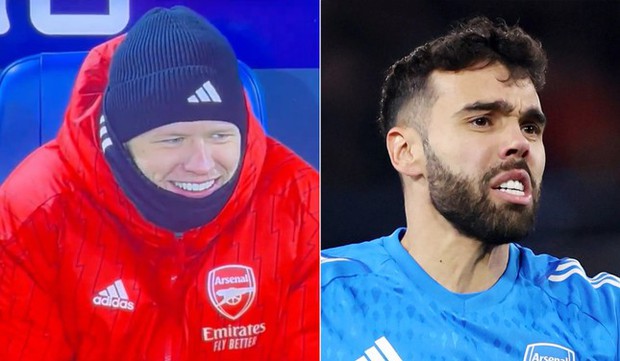 Thủ môn Ramsdale cười vui khi đồng đội mắc lỗi gây thủng lưới cho Arsenal