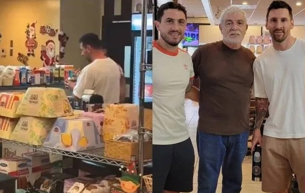 Messi tận hưởng thời gian mua sắm ngọt ngào cùng người đặc biệt với chi tiết đặc biệt trên chai nước
