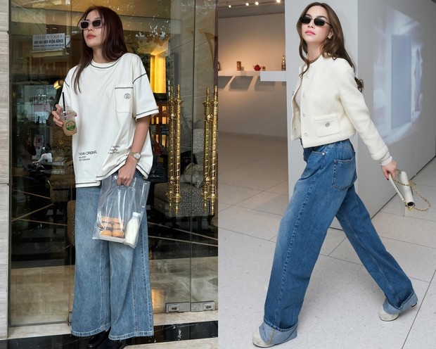 4 kiểu quần jeans không bao giờ lỗi mốt trong tủ đồ của sao Việt - Ảnh 5.