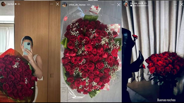 Romántico, amoroso como Benzema: regalando flores de San Valentín a su esposa y 2 novias - Foto 1.
