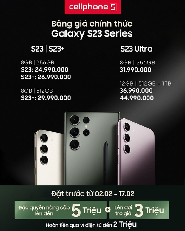 Galaxy S23 chính hãng giá từ 22,9 triệu đồng, bản đắt nhất có giá 44,9 triệu kèm nhiều quà - Ảnh 2.