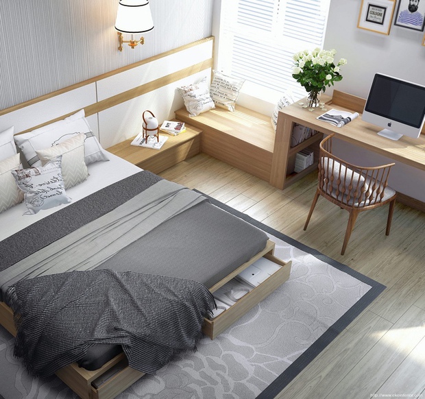 Bố trí nội thất với phong cách nhẹ nhàng cho căn hộ có diện tích 61m² - Ảnh 7.