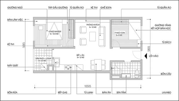 Bố trí nội thất với phong cách nhẹ nhàng cho căn hộ có diện tích 61m² - Ảnh 2.