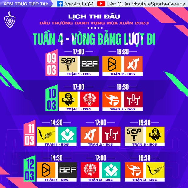 Lịch thi đấu Đấu Trường Danh Vọng mùa Xuân 2023: Khởi tranh từ ngày 16/2 - Ảnh 5.
