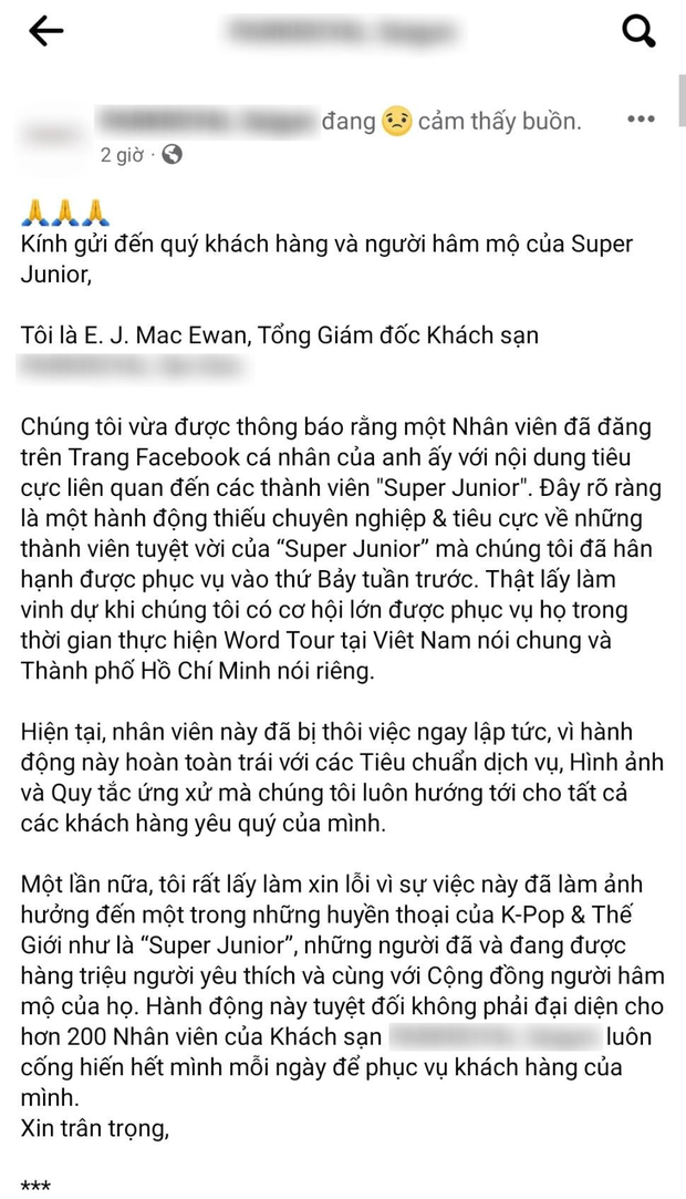 Hơn 10 năm Super Junior mới về Việt Nam làm concert mà bất ổn quá: Từ “thảm họa tổ chức” đến bị đầu bếp khách sạn xưng hô khó nghe - Ảnh 7.