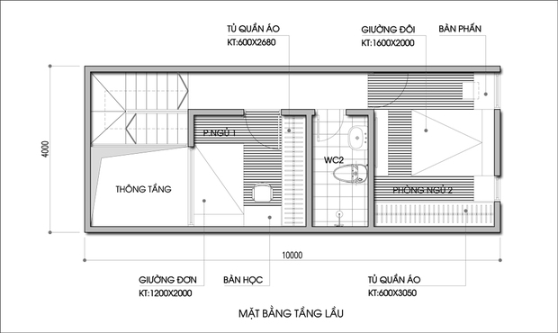 Thiết kế nhà 2 tầng 40m2 hợp lý cho hộ gia đình 4 người - Ảnh 2.