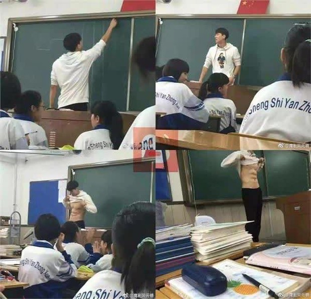 Nam sinh đang học bỗng cởi phăng áo khoe thân hình 6 múi như tượng tạc, phản ứng của hội nữ sinh bàn đầu gây chú ý - Ảnh 3.