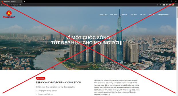Vingroup công bố 16 website giả mạo tập đoàn để lừa đảo kêu gọi đầu tư, chuyển tiền điện tử - Ảnh 1.