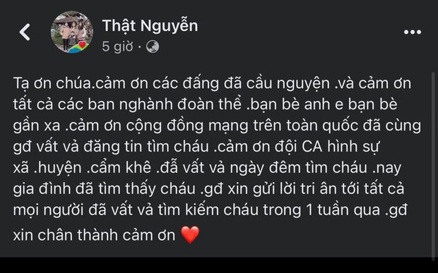 Phú Thọ: Đã tìm thấy cháu gái lớp 8 sau 1 tuần mất tích - Ảnh 1.