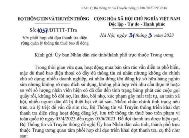 Hôm nay, bắt đầu thanh tra diện rộng quản lý thông tin thuê bao của nhà mạng - Ảnh 1.