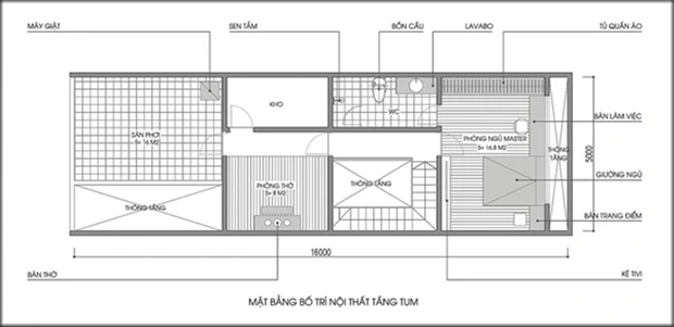 Thiết kế và bố trí nội thất nhà ống 1 tầng có diện tích 80m² - Ảnh 2.