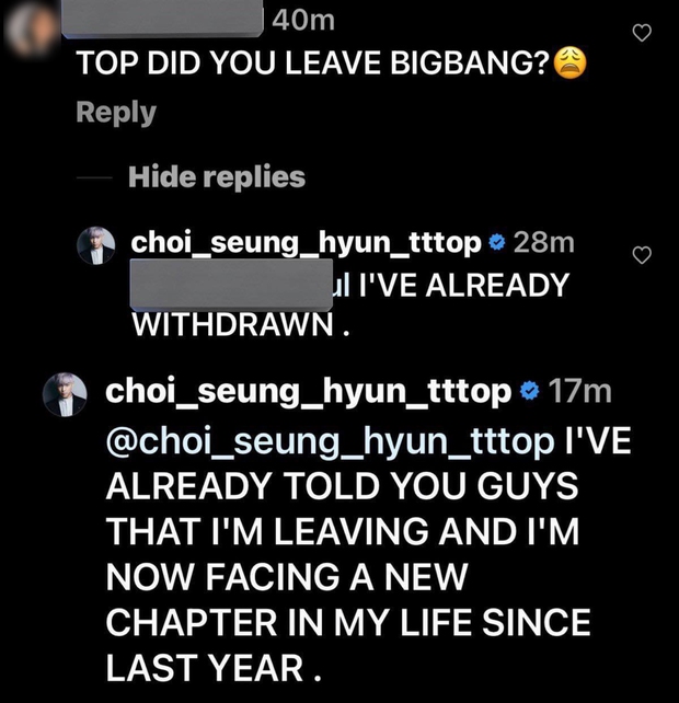 T.O.P chính thức xác nhận rời BIGBANG, còn gạch tên nhóm ra khỏi tên mình - Ảnh 4.