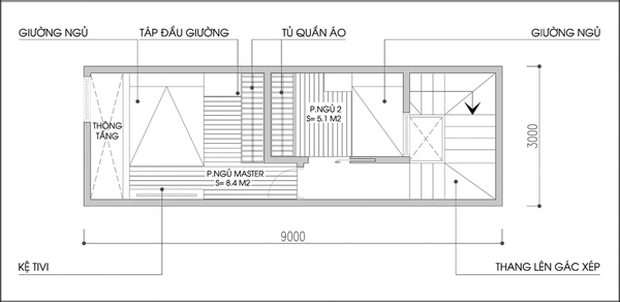 Thiết kế nhà cấp 4 rộng 27m2 cho gia đình 3 người - Ảnh 2.