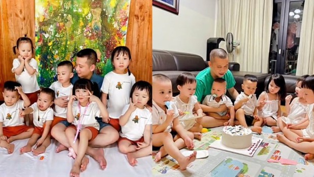 Chăm 7 đứa con đang học mẫu giáo, ông bố Hà Nội hot rần rần trên mạng - Ảnh 1.