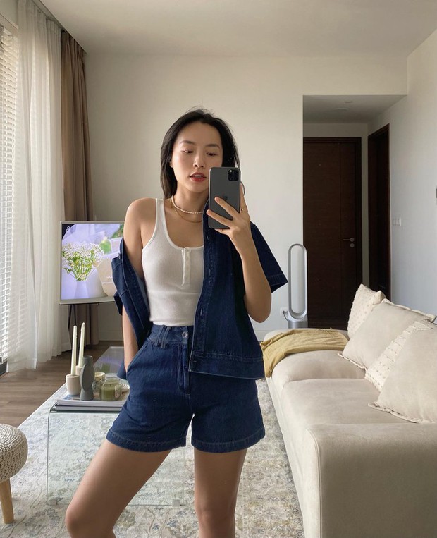 Mix quần short thanh lịch như blogger hà trúc