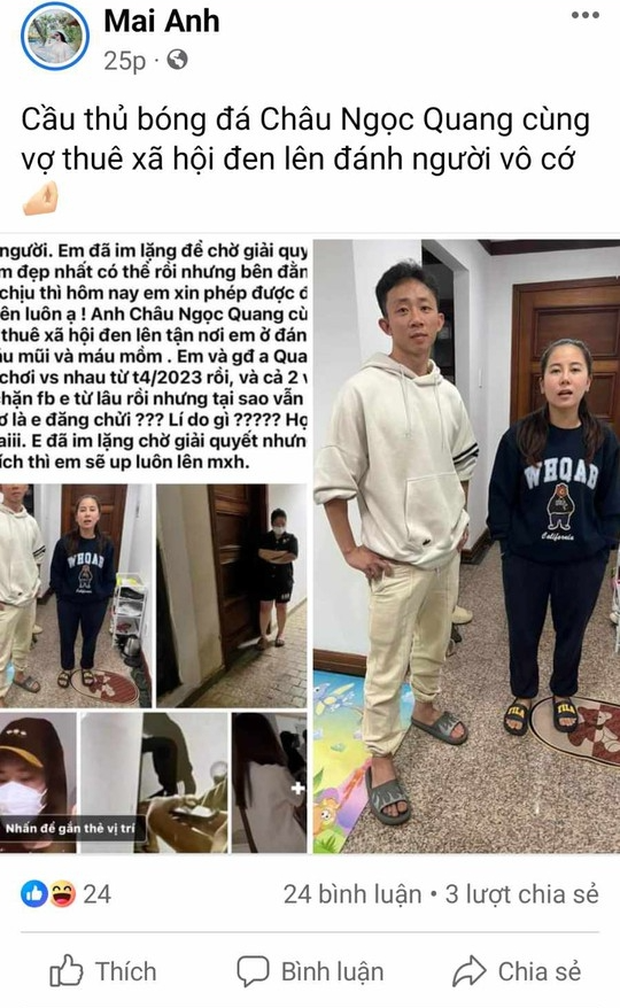 Cầu thủ Châu Ngọc Quang lên tiếng về scandal bị tố thuê xã hội đen đánh người