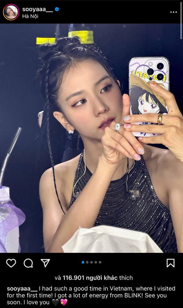 Jisoo (BLACKPINK) gây bão khi chia sẻ bức ảnh tại Hà Nội và gửi thông điệp yêu thương tới người hâm mộ Việt Nam