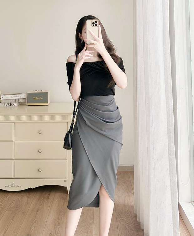 Kiểu chân váy dáng dài giúp ăn gian chiều cao, rất đáng sắm trong mùa thu này - Ảnh 16.