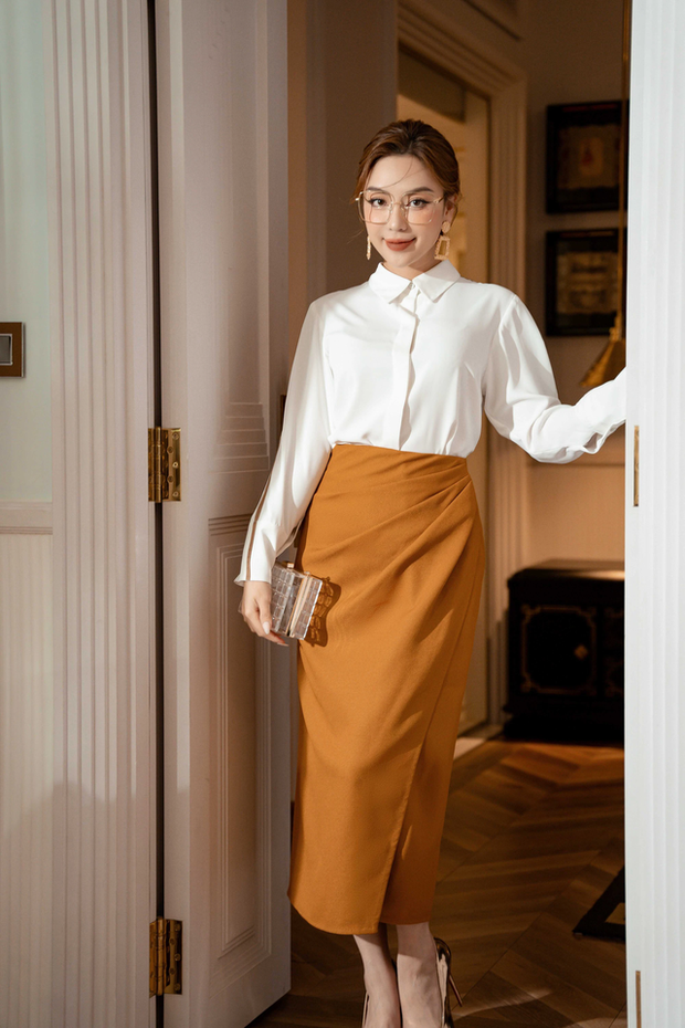 Kiểu chân váy dáng dài giúp ăn gian chiều cao, rất đáng sắm trong mùa thu này - Ảnh 4.