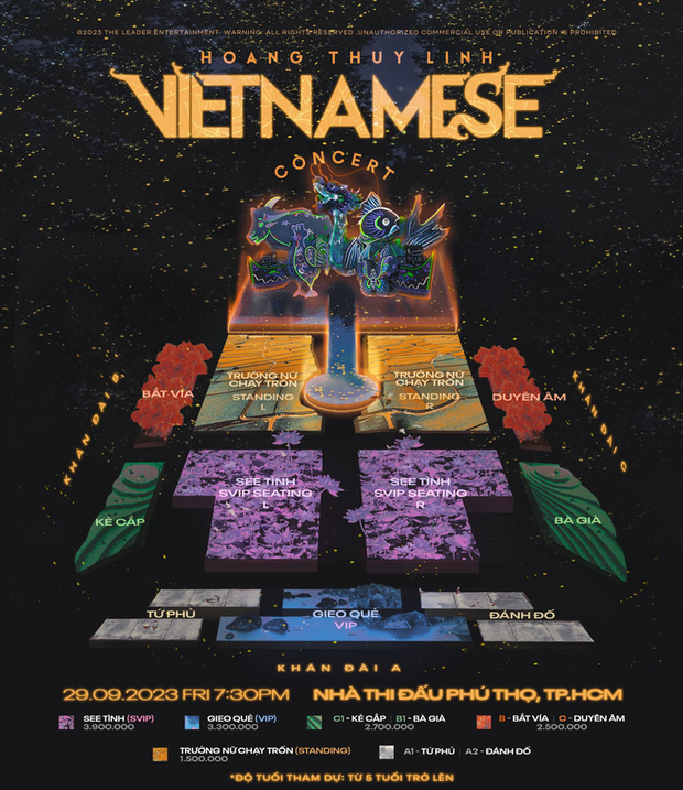 Giá vé concert Hoàng Thùy Linh: Gấp đôi show của Đen Vâu, tặng kèm bánh Trung thu tuyệt vời!