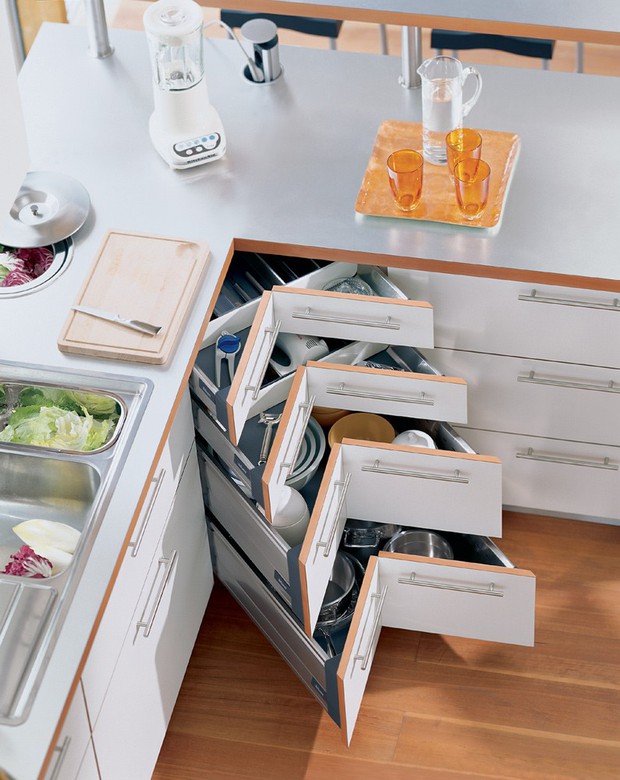4 thiết kế lưu trữ để tủ bếp luôn gọn gàng dù nhiều đồ