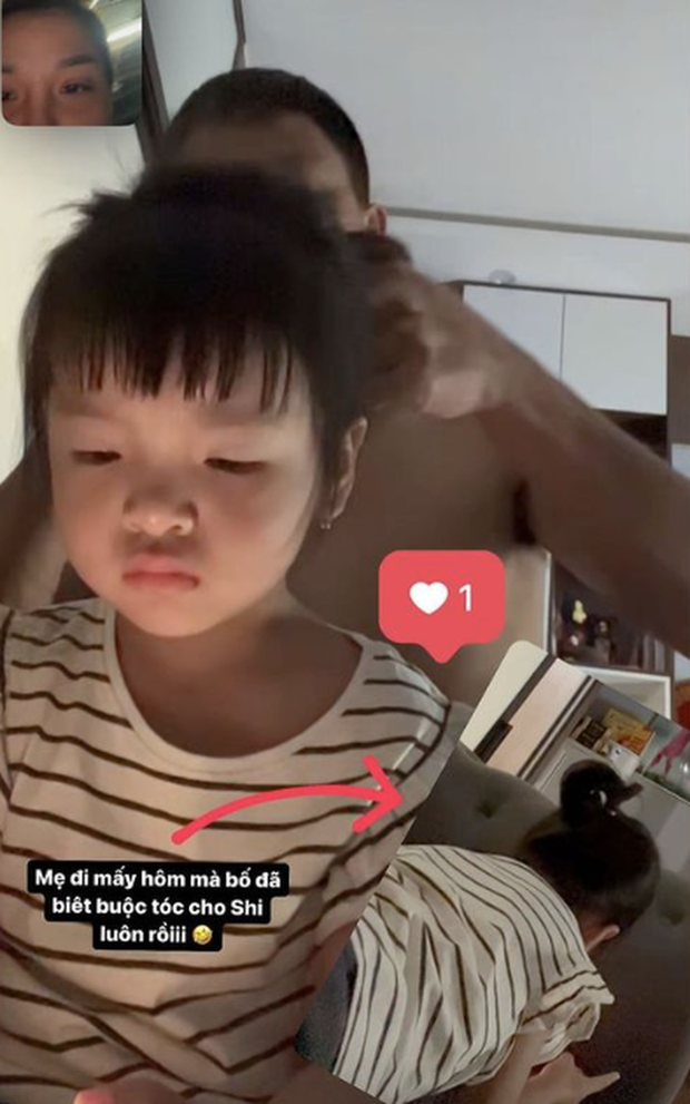 Bùi Tiến Dũng mãn nhãn chăm con gái khi Khánh Linh tạm xa