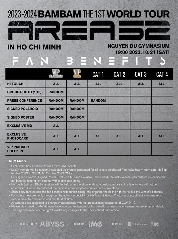 Đánh giá đặt vé concert Bambam (GOT7) tại TPHCM - Tiết kiệm hơn cả Hoàng Thùy Linh và cơ hội tuyệt vời hơn BLACKPINK