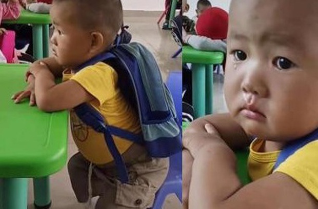 Ngày đầu tiên đi học, cậu bé rưng rưng nước mắt, lại còn có mưu đồ khiến bố mẹ không thể nhịn cười - Ảnh 1.