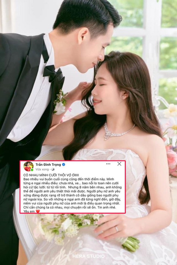 Đình Trọng từng e ngại vì chưa có nhà, chưa có xe, nhưng giờ đây đã đủ để cưới vợ và rước nàng về dinh