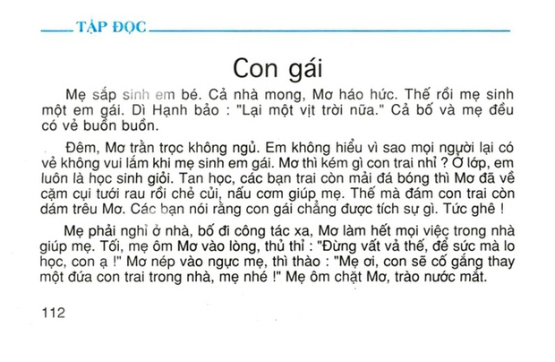 Một bài tập đọc lớp 5 được nhiều phụ huynh khen nức nở vì xóa định kiến trọng nam khinh nữ - Ảnh 2.