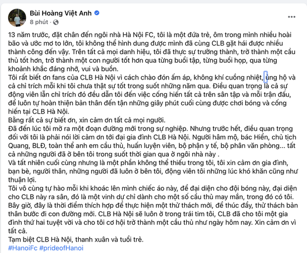 Bùi Hoàng Việt Anh nghẹn ngào trao tận tâm cho CLB mới, vén màn bí mật số tiền khủng nhận được!