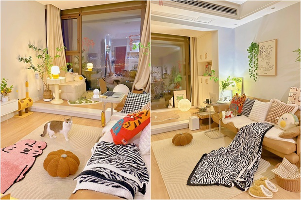 Không gian sống ấm cúng bên trong căn hộ 47m2 của cô gái trẻ - Ảnh 1.