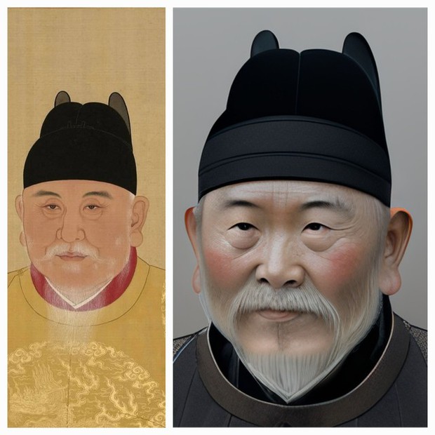AI vẽ lại chân dung Hoàng đế Chu Nguyên Chương, hậu thế hoang mang: Một đẹp, một kém sắc, đâu mới là thật? - Ảnh 4. AI vẽ lại chân dung Hoàng đế Chu Nguyên Chương, hậu thế hoang mang: Một đẹp, một kém sắc, đâu mới là thật? - Ảnh 4.