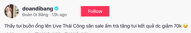 Chồng Đoàn Di Băng săn sale trên livestream Thái Công chốt đơn món đồ 70 triệu, nhìn mã giảm giá mà cười ngất - Ảnh 2.